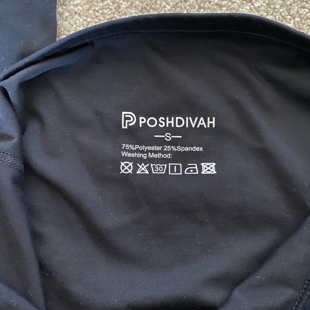 Poshdivah Black Over the Belly Maternity Leggings - Picture 3 of 5